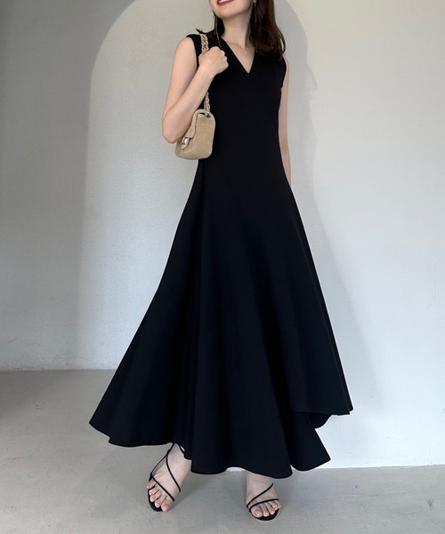 アニュアンス ワンピース 美品 アシメヘムVネックカットワンピース アニュアンス アシメヘムVネックカットワンピース - メルカリ
