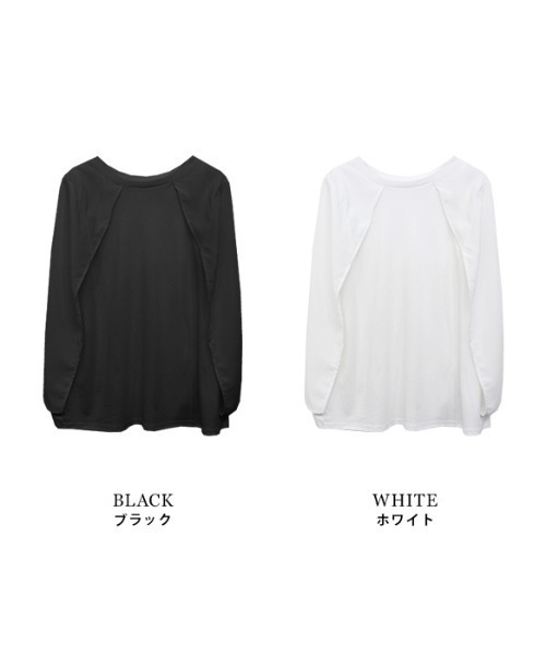 MODE ROBE(モードローブ)の「ケープマントノースリーブトップス(Tシャツ/カットソー・レディース・ホワイト/ブラック・FREE)」の14枚目の写真