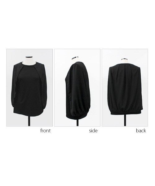 MODE ROBE(モードローブ)の「ケープマントノースリーブトップス(Tシャツ/カットソー・レディース・ホワイト/ブラック・FREE)」の13枚目の写真