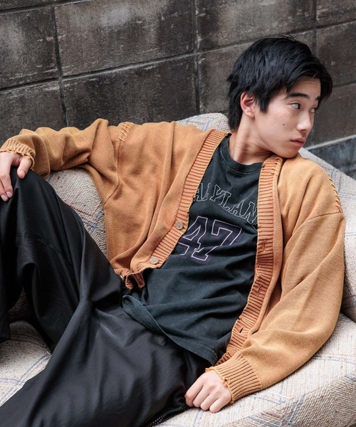 niko and...(ニコアンド)の「ダメージフェードニットカーディガン(カーディガン/ボレロ・メンズ・ライトブルー/ブラック/ベージュ/オレンジ・LARGE/MEDIUM)」の5枚目の写真