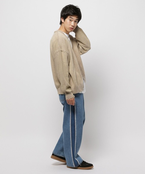 niko and...(ニコアンド)の「ダメージフェードニットカーディガン(カーディガン/ボレロ・メンズ・ライトブルー/ブラック/ベージュ/オレンジ・LARGE/MEDIUM)」の15枚目の写真