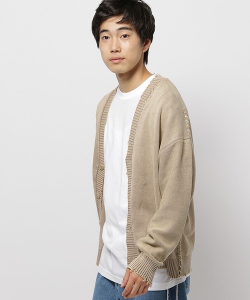 niko and...(ニコアンド)の「ダメージフェードニットカーディガン(カーディガン/ボレロ・メンズ・ライトブルー/ブラック/ベージュ/オレンジ・LARGE/MEDIUM)」の14枚目の写真