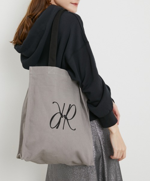 rienda(リエンダ)の「Rロゴキャンバストートバッグ(トートバッグ・レディース・ピンク系その他/ホワイト/グレー/ブラック/マルチ/ライトピンク/アイボリー・FREE)」の4枚目の写真