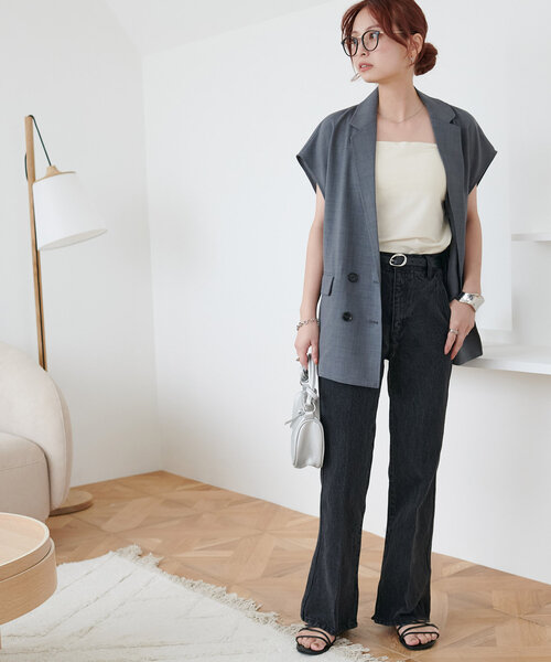 DISCOAT（ディスコート）の「【改良版】USコットンデニムフレアパンツ（その他パンツ・レディース・ネイビー/サックスブルー/ブラック・SMALL/MEDIUM/LARGE）」の17枚目の写真