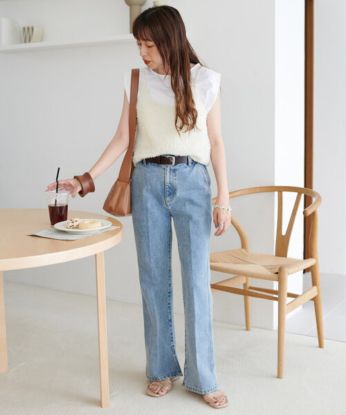 DISCOAT（ディスコート）の「【改良版】USコットンデニムフレアパンツ（その他パンツ・レディース・ネイビー/サックスブルー/ブラック・SMALL/MEDIUM/LARGE）」の21枚目の写真