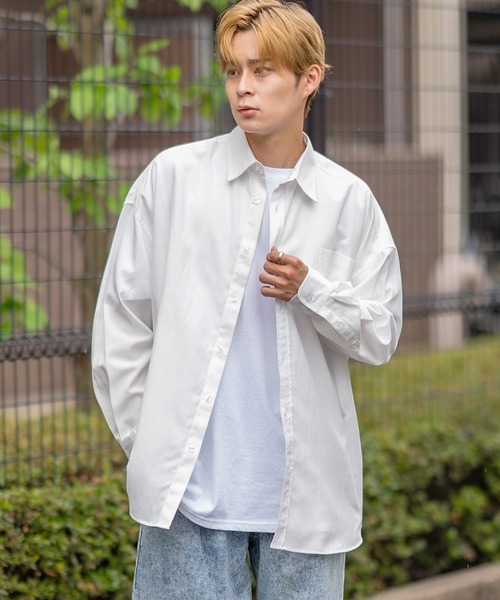 ACCESS PEACE ストライプ長袖シャツ ホワイト ACCESS PEACE ストライプ長袖シャツ ホワイト ACCESS PEACE ストライプ