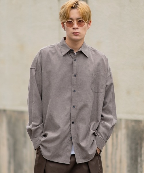 improves（インプローブス）の「無地・ストライプ 長袖シャツ（シャツ/ブラウス・メンズ・カーキ/ネイビー系/ホワイト/チャコール/ブルー系/ブラック系・MEDIUM/LARGE/X-LARGE）」の4枚目の写真