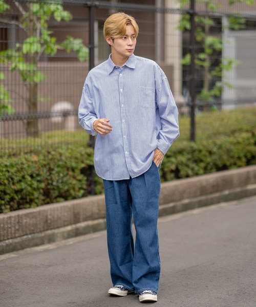 improves（インプローブス）の「無地・ストライプ 長袖シャツ（シャツ/ブラウス・メンズ・カーキ/ネイビー系/ホワイト/チャコール/ブルー系/ブラック系・MEDIUM/LARGE/X-LARGE）」の22枚目の写真