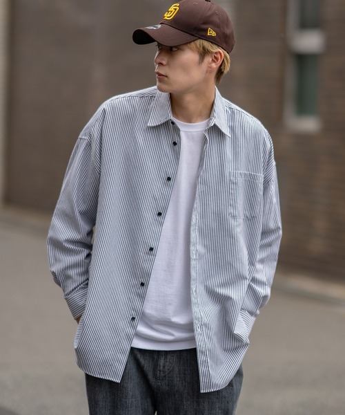 improves（インプローブス）の「無地・ストライプ 長袖シャツ（シャツ/ブラウス・メンズ・カーキ/ネイビー系/ホワイト/チャコール/ブルー系/ブラック系・MEDIUM/LARGE/X-LARGE）」の10枚目の写真