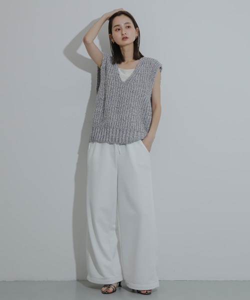 SENSE OF PLACE by URBAN RESEARCH（センスオブプレイスバイアーバンリサーチ）の「サイドパネルスウェットパンツ（スウェットパンツ・レディース・ネイビー/グレー/オフホワイト・ONE）」の9枚目の写真