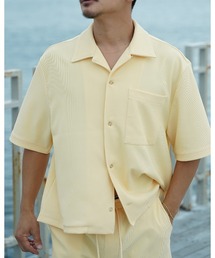 ユニセックス re:room Reroom リルーム ヒッコリービッグシャツ Re:room】SEERSUCKER STRIPE SHORT LENGTH SHIRTS［RES100