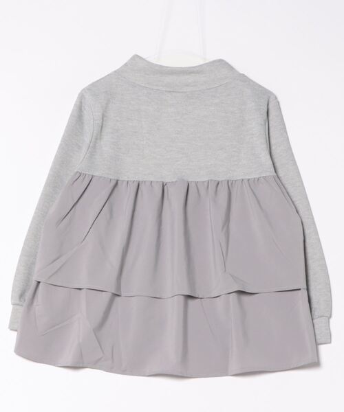 BELLUNA PLUS（ベルーナ）の「ラメ調バックフレアー切替プルオーバー（Tシャツ/カットソー・レディース・杢グレー/チャコール/ライトグリーン・MEDIUM/LARGE/X-LARGE）」の4枚目の写真