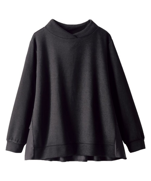 BELLUNA PLUS（ベルーナ）の「ラメ調バックフレアー切替プルオーバー（Tシャツ/カットソー・レディース・杢グレー/チャコール/ライトグリーン・MEDIUM/LARGE/X-LARGE）」の2枚目の写真