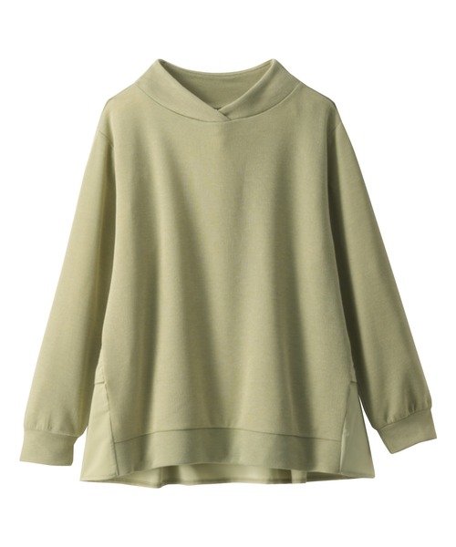 BELLUNA PLUS（ベルーナ）の「ラメ調バックフレアー切替プルオーバー（Tシャツ/カットソー・レディース・杢グレー/チャコール/ライトグリーン・MEDIUM/LARGE/X-LARGE）」の3枚目の写真