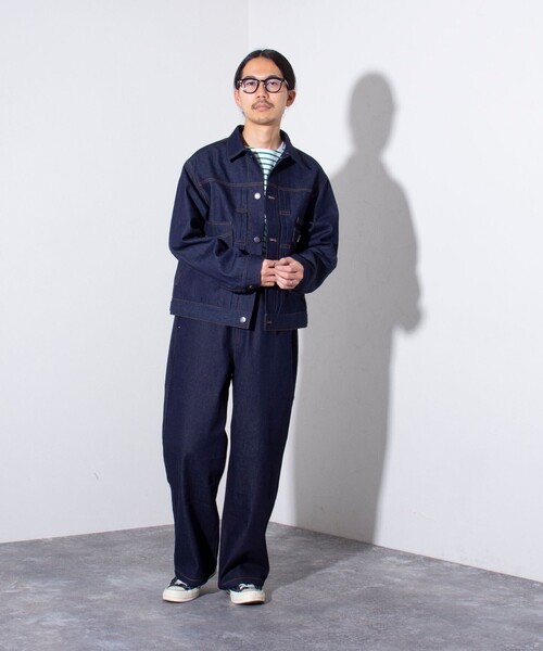 GEVACO（ゲバコ）の「【GEVACO/ゲバコ】10oz デニムイージーワイドパンツ（デニムパンツ・メンズ・インディゴブルー/ブラック・M/L）」の4枚目の写真