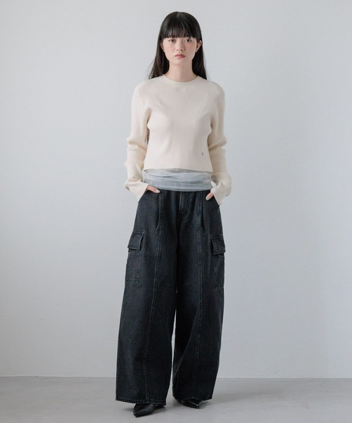 yuw(ユウ)の「チュールリボンベルト 146828(ベルト・レディース・ホワイト/ブラック・FREE)」の4枚目の写真