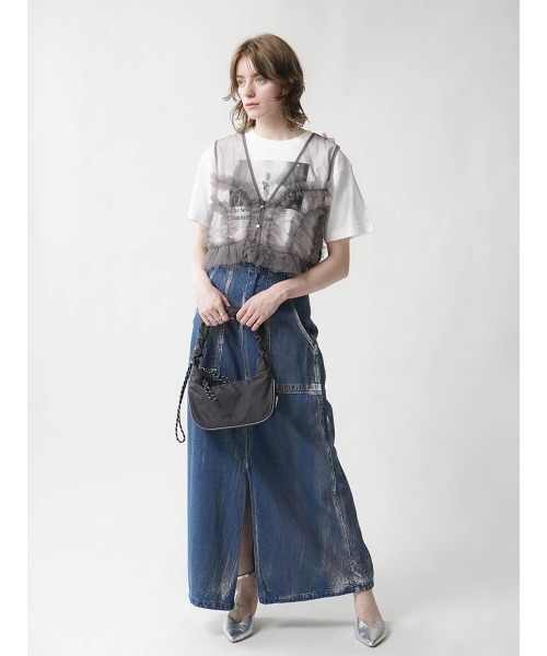 TULLE VEST LAYERED TOPS ブラック1 新品 CLANE TULLE VEST LAYERED TOPS - メルカリ