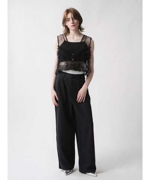 セール】FRILL TULLE LAYERED VEST（ベスト）｜:ETHROF