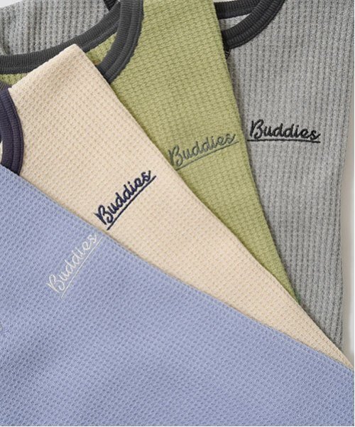 b・ROOM(ビールーム)の「【ふわふワッフル】バイカラートップス(Tシャツ/カットソー・キッズ・ライトカーキ/アイボリー/ブルーグレー/トップグレー・100cm/110cm/120cm/130cm/140cm/150cm)」の8枚目の写真