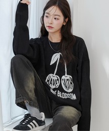 WEGO | WEGO/【24年秋冬新作】ジャガードグラフィックプルオーバー(ニット/セーター)