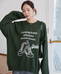 WEGO | WEGO/【24年秋冬新作】ジャガードグラフィックプルオーバー(ニット/セーター)