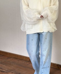 Per sist ence（パーシエンス）の「11OZデニムハートスタッズストレートパンツ（デニムパンツ）」