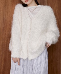 VIS | 【選べる着丈】ポコポコヤーンVネックカーディガン(カーディガン/ボレロ)