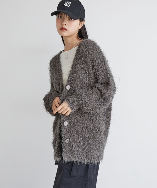 VIS（ビス）の「【選べる着丈】ポコポコヤーンVネックカーディガン（カーディガン/ボレロ・レディース・チャコールグレー/ベージュ/キナリ/ピンク系その他2・FREE/FS）」の14枚目の写真