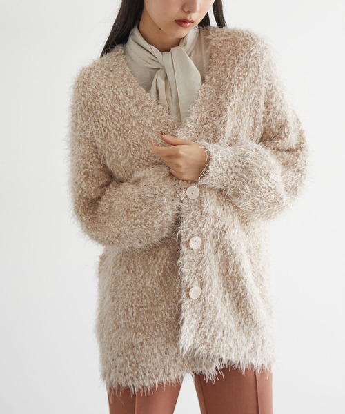 VIS（ビス）の「【選べる着丈】ポコポコヤーンVネックカーディガン（カーディガン/ボレロ・レディース・チャコールグレー/ベージュ/キナリ/ピンク系その他2・FREE/FS）」の16枚目の写真