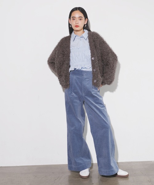 VIS（ビス）の「【選べる着丈】ポコポコヤーンVネックカーディガン（カーディガン/ボレロ・レディース・チャコールグレー/ベージュ/キナリ/ピンク系その他2・FREE/FS）」の11枚目の写真