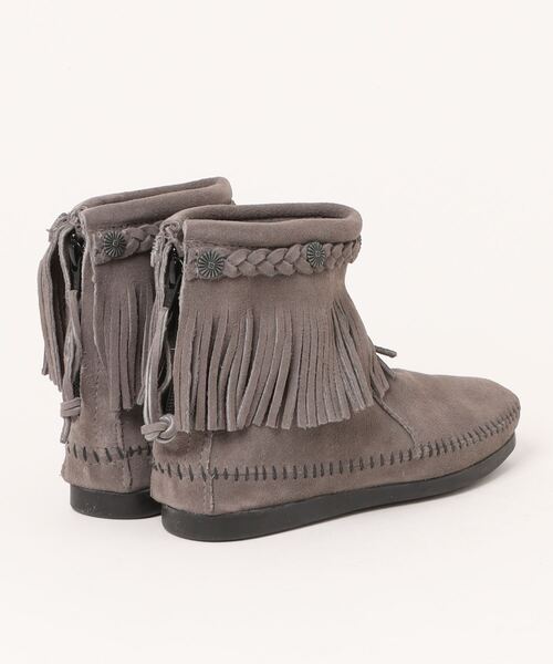 Minnetonka（ミネトンカ）の「【W】【it】【IW5】【MINNETONKA】ハイ トップ バック ジッパー HI TOP BACK ZIP BOOTS（ブーツ・レディース・グレー/ブラック・5.5/6）」の3枚目の写真