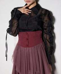 rienda（リエンダ）の「ショルダードロストリボンブラウス 秋服 冬服 