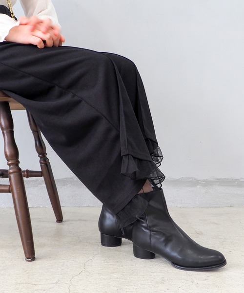 byあしながおじさん（バイアシナガオジサン）の「晴雨兼用｜プレーンショートブーツ　8990003（ブーツ・レディース・ブラック/ブラック系その他/アイボリー・24.5cm/24cm/23.5cm/23cm/22.5cm）」の20枚目の写真
