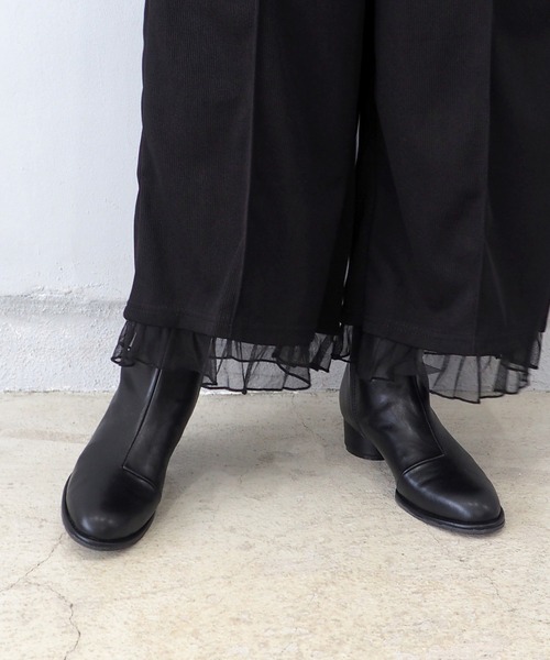 byあしながおじさん（バイアシナガオジサン）の「晴雨兼用｜プレーンショートブーツ　8990003（ブーツ・レディース・ブラック/ブラック系その他/アイボリー・24.5cm/24cm/23.5cm/23cm/22.5cm）」の18枚目の写真