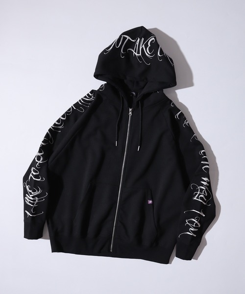 RE730(アールイーセブンサーティー)の「Sleeve Embroidered Full-Zip Hoodie / 袖刺繍フルジップパーカー unisex(パーカー・メンズ・グレー/ブラック/サックスブルー・L/M)」の2枚目の写真