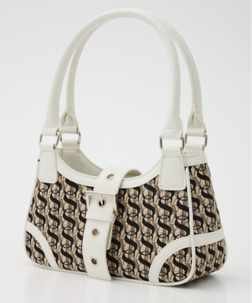 SLY（スライ）の「MONOGRAM JQ BELTED BAG モノグラム ジャガード ベルテッド バッグ（ショルダーバッグ・レディース・ブラック/ホワイト・FREE）」の4枚目の写真