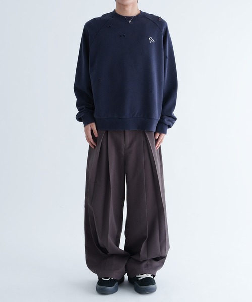 EPNK（イーピーエヌケー）の「【EPNK】Damage pigment sweat shirt / ダメージピグメントスウェット（スウェット・メンズ・ブラック/ネイビー・SMALL/MEDIUM/LARGE）」の10枚目の写真