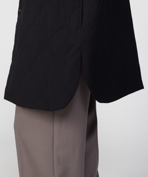 HusHusH（ハッシュアッシュ）の「HusHusH キルトベスト 軽アウター（ノーカラーコート・レディース・キャメル/ブラック・M/L）」の9枚目の写真