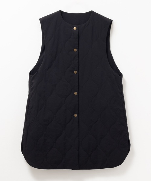 HusHusH（ハッシュアッシュ）の「HusHusH キルトベスト 軽アウター（ノーカラーコート・レディース・キャメル/ブラック・M/L）」の10枚目の写真