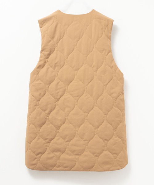 HusHusH（ハッシュアッシュ）の「HusHusH キルトベスト 軽アウター（ノーカラーコート・レディース・キャメル/ブラック・M/L）」の19枚目の写真