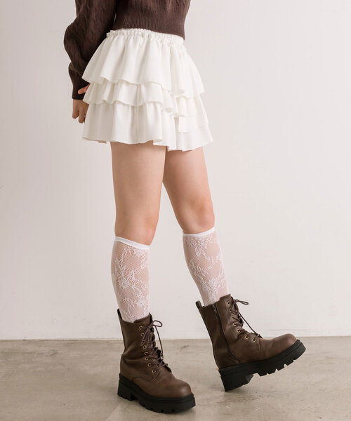 ※【未使用タグ付き】ALCONQUINS フリルミニスカート オリーブグリーン 未使用タグ付き】ALCONQUINS フリルミニスカート オリーブ