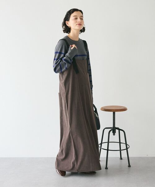 CRAFT STANDARD BOUTIQUE(クラフトスタンダードブティック)の「カットコーデュロイジャンスカ(ジャンパースカート・レディース・チャコールグレー/モカ/ブラック・FREE)」の16枚目の写真