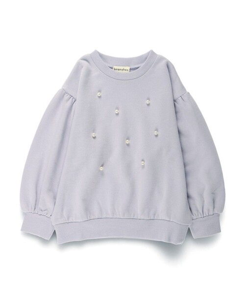 BRANSHES（ブランシェス）の「パール付きトレーナー（スウェット・キッズ・ラベンダー/ブラック/アイボリー・100/150/140/120/80/90/130/110）」の6枚目の写真