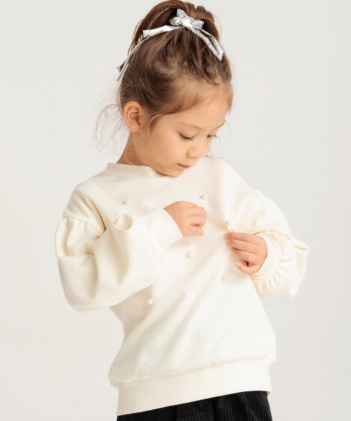 BRANSHES（ブランシェス）の「パール付きトレーナー（スウェット・キッズ・ラベンダー/ブラック/アイボリー・100/150/140/120/80/90/130/110）」の10枚目の写真