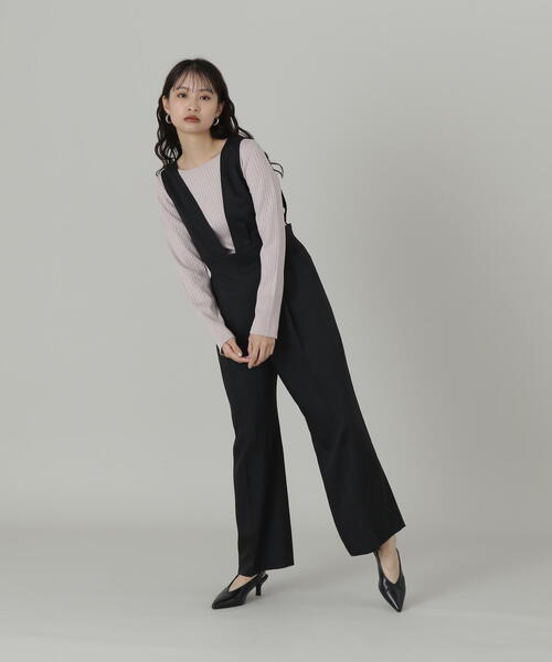 N.（N. Natural Beauty Basic）（エヌエヌナチュラルビューティーベーシック）の「◆Ｖネックサロペット（サロペット/オーバーオール・レディース・チャコールグレー/ブラック・SMALL/MEDIUM）」の12枚目の写真