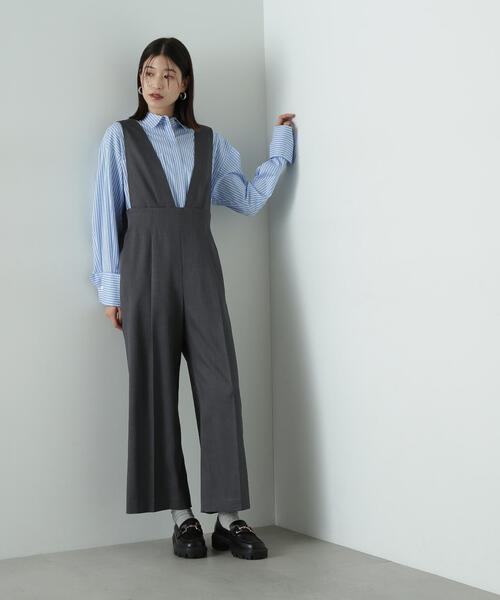 N.（N. Natural Beauty Basic）（エヌエヌナチュラルビューティーベーシック）の「◆Ｖネックサロペット（サロペット/オーバーオール・レディース・チャコールグレー/ブラック・SMALL/MEDIUM）」の18枚目の写真