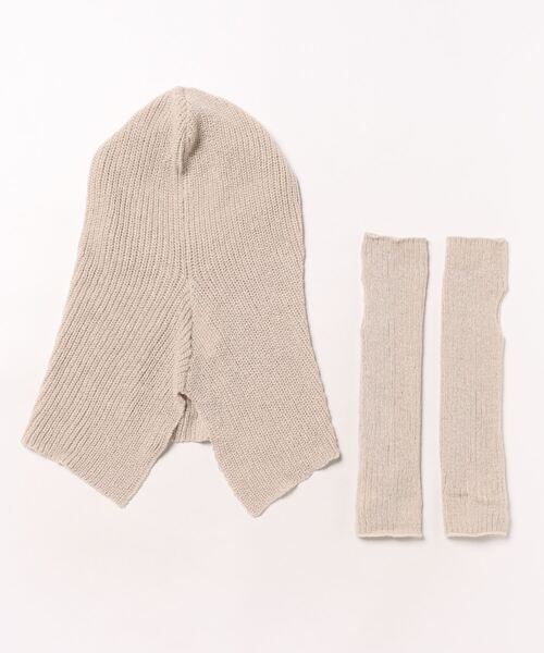 TRUNC（トランクエイティーエイト）の「Balaclava & Arm warmers SET（ニットキャップ/ビーニー・レディース・アイボリー・FREE）」の2枚目の写真