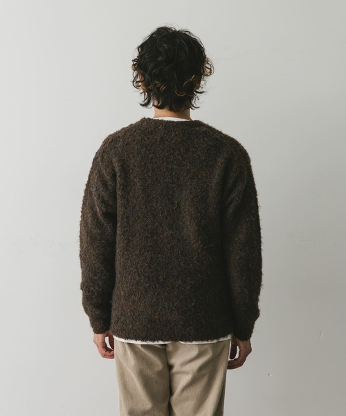 URBAN RESEARCH DOORS（アーバンリサーチドアーズ）の「MIXカラー ヘアリーニットカーディガン（カーディガン/ボレロ・メンズ・ブルー/チャコールグレー/ブラウン・MEDIUM/LARGE）」の9枚目の写真