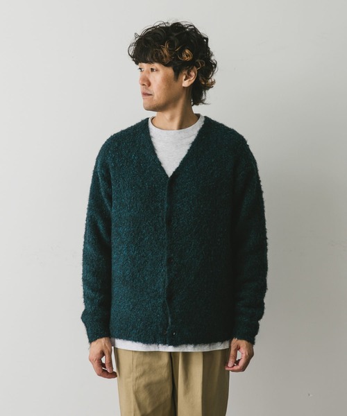 URBAN RESEARCH DOORS（アーバンリサーチドアーズ）の「MIXカラー ヘアリーニットカーディガン（カーディガン/ボレロ・メンズ・ブルー/チャコールグレー/ブラウン・MEDIUM/LARGE）」の10枚目の写真
