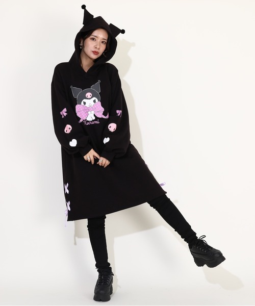 sanrio(サンリオ)の「親子お揃い サンリオ なりきるレースアップ 裏起毛ワンピース 9995A(ワンピース・レディース・ブラック/その他24/その他25/ライトブルー・F)」の10枚目の写真